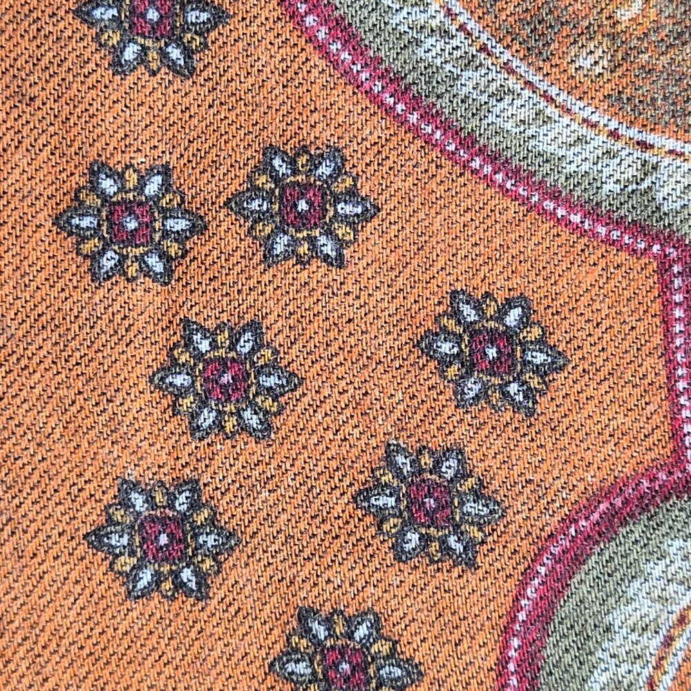 NWT Nordstrom's Wool Scarf Earth Tones Paisley Fall Colors - Picture 7 of 9